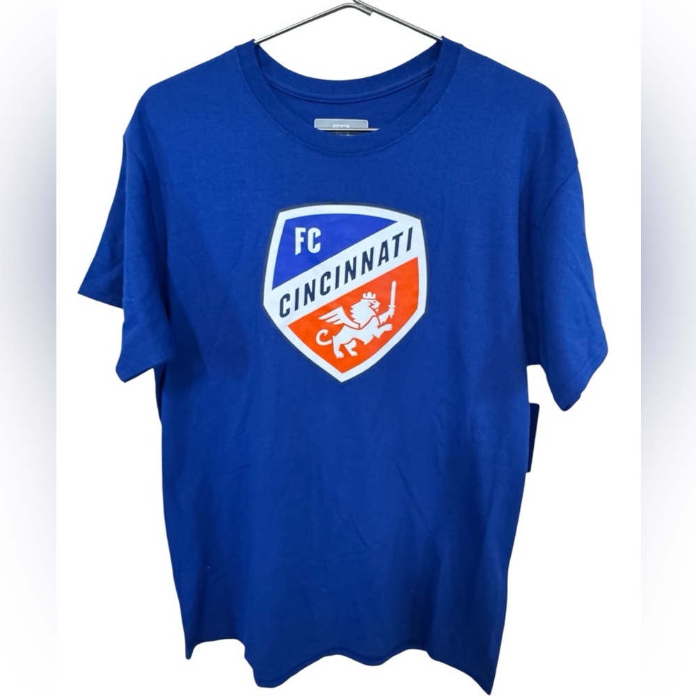 High End MLS Cincinnati FC Football Club Soccer Blue Men’s L T-Shirt NWT MINT